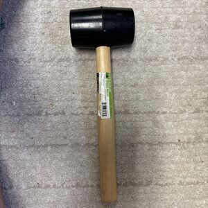 Pittsburgh 1 lb Rubber Mallet Hammer Wood Handle Solid Black Head Non-Marring